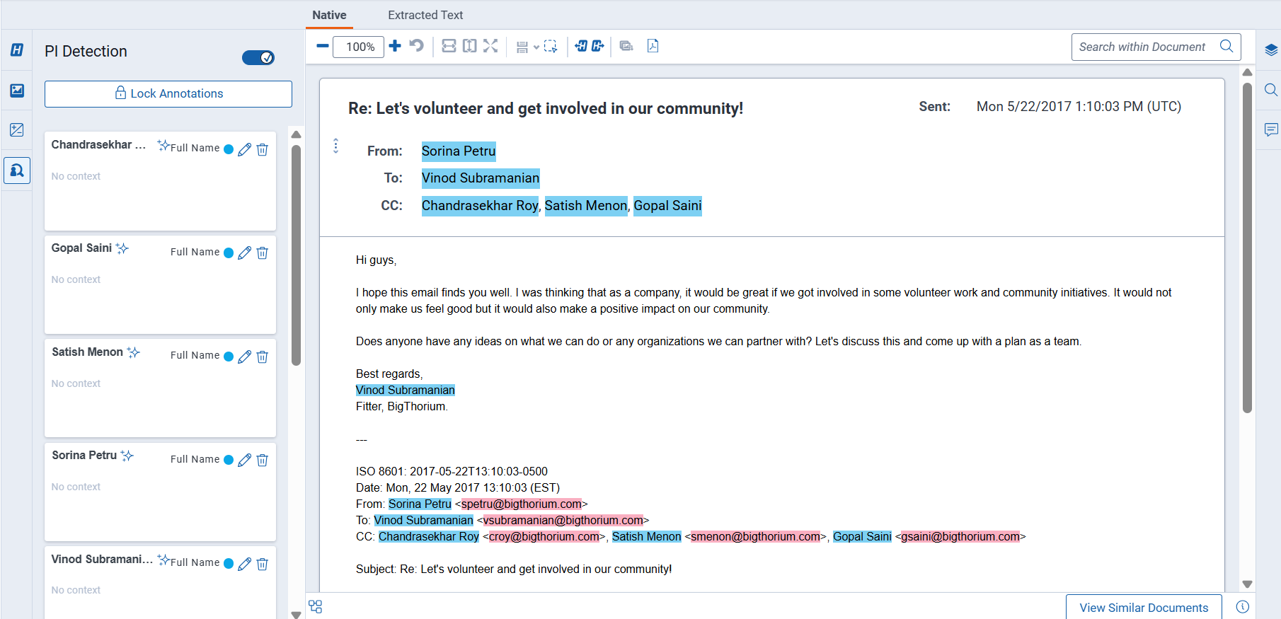 An image of a non-spreadsheet document in the Document Viewer