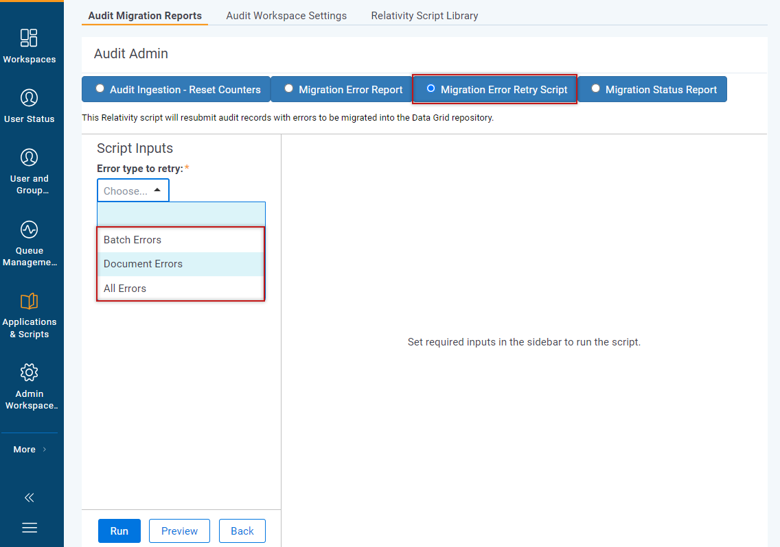 Migration error retry script