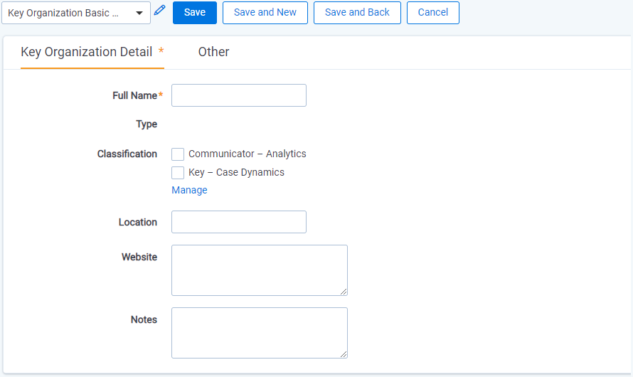 Key organization basic layout