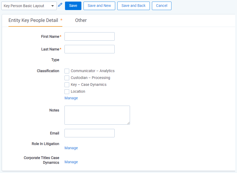 Key person basic layout