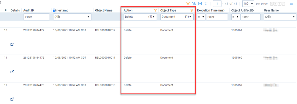 Audit view for view deleted documents