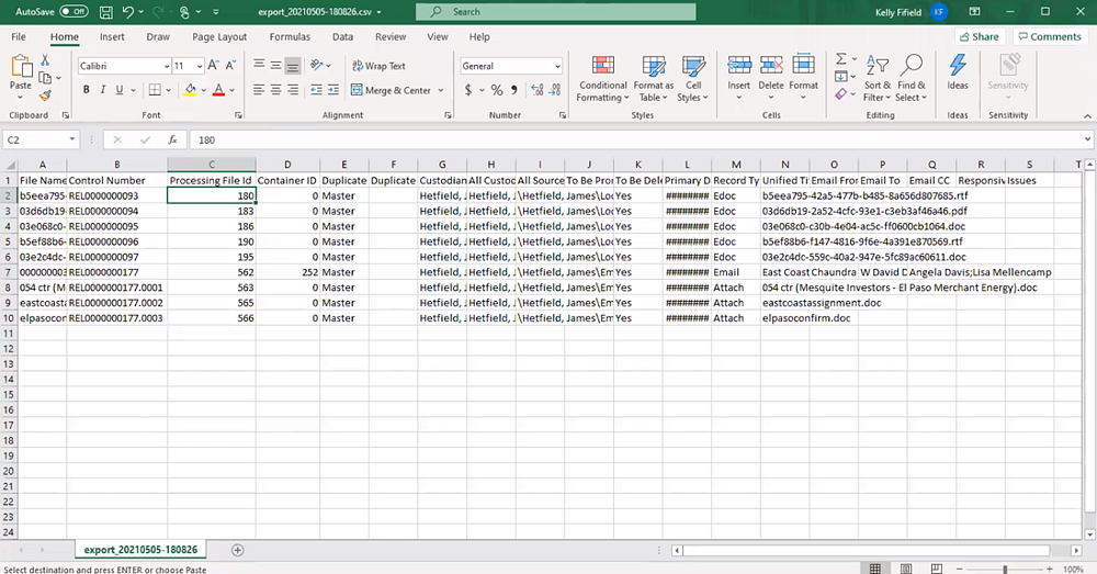 /FINRA export to file