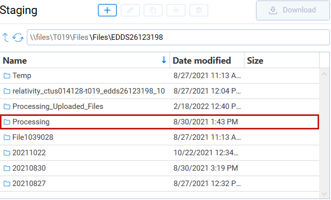 Processing folder