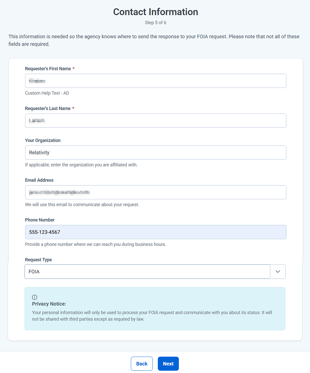 Enter your full name, email address, and phone number on the personal information screen.