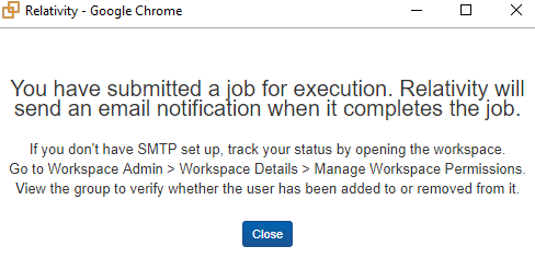 message for job submission