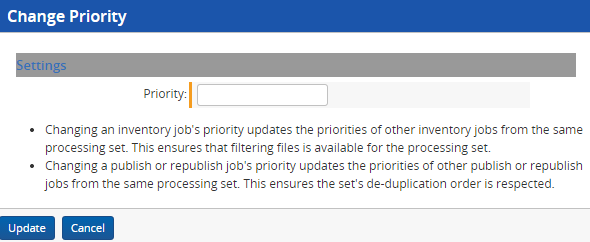 change queue priority window