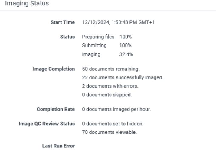 imaging status display