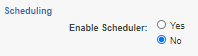 Scheduling radio button options