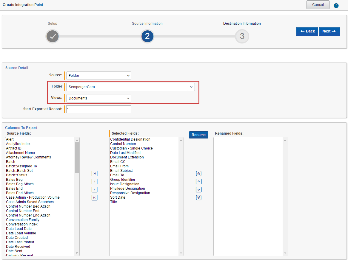 Source Information dialog