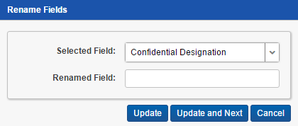 Rename Fields dialog