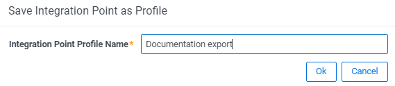 Save Integration Point as Profile