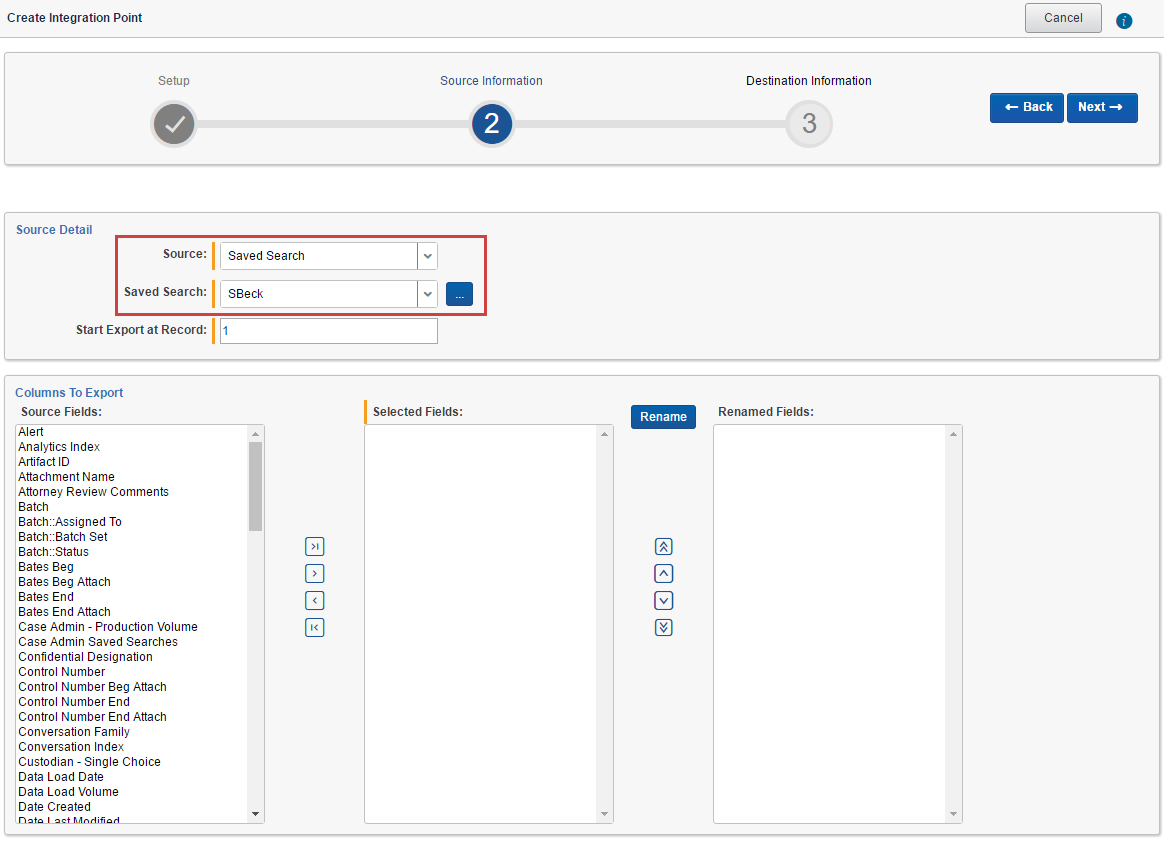 Source Information dialog