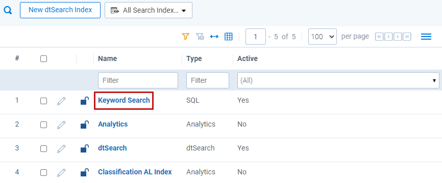 Keyword Search highlighted on the index page.