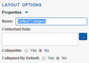 category properties - Layout options