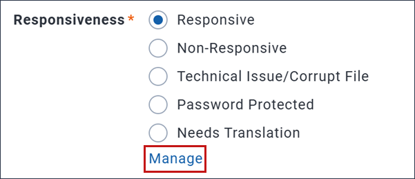 The Manage link is highlighted in the Coding Layout.
