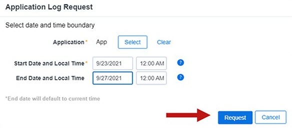 Request button
