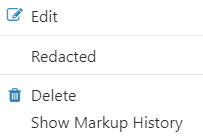 The Markup right-click menu.