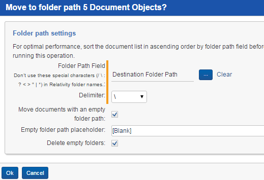 Folder path settings