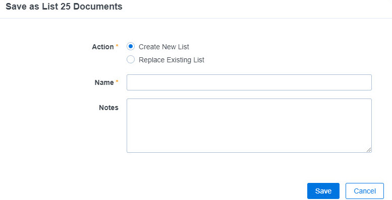 Create new list