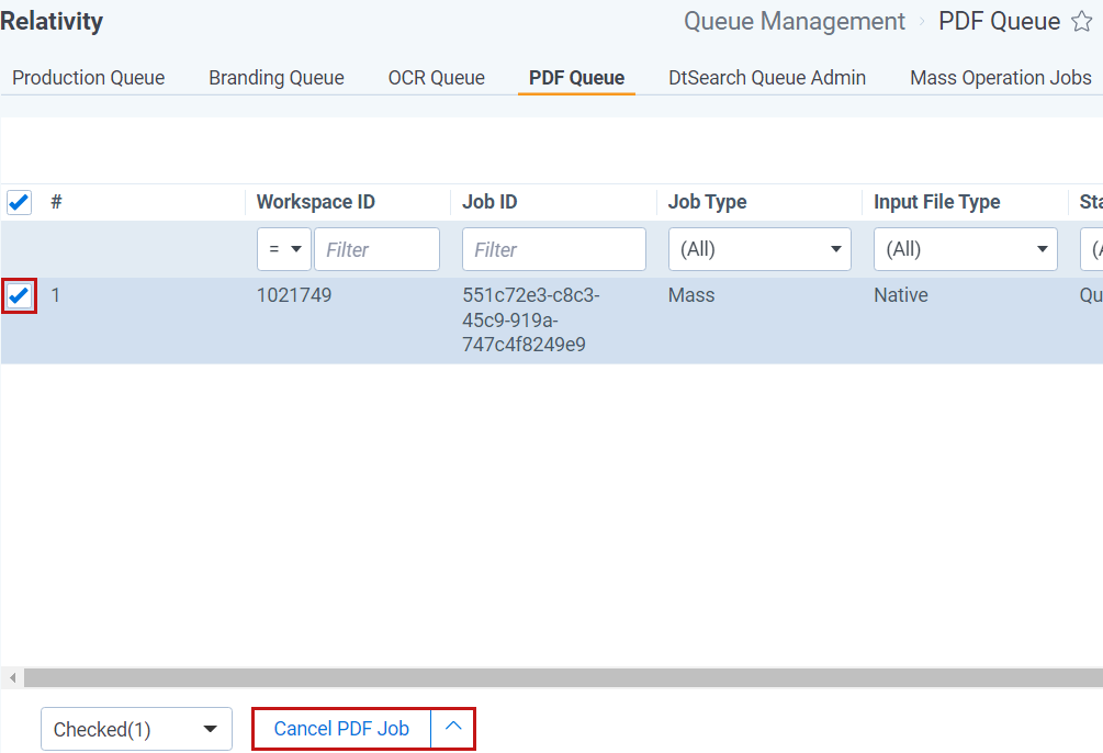 Cancel PDF Job Cancel PDF Job