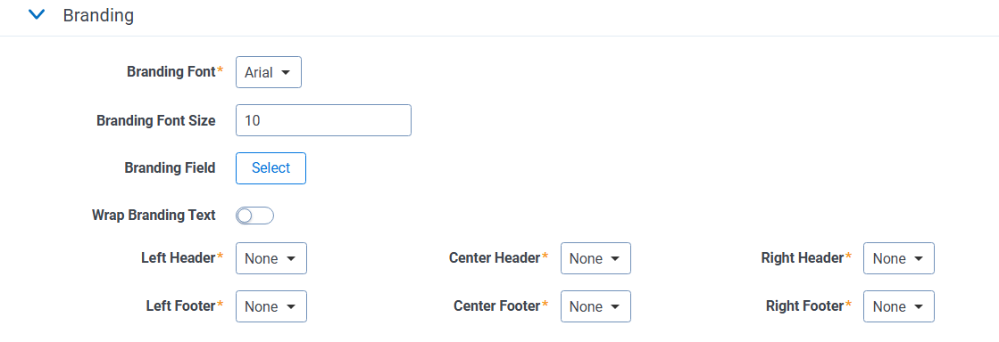 PDF Profile Branding PDF fields