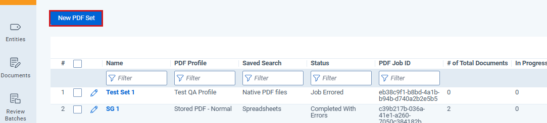 Create New PDF Set