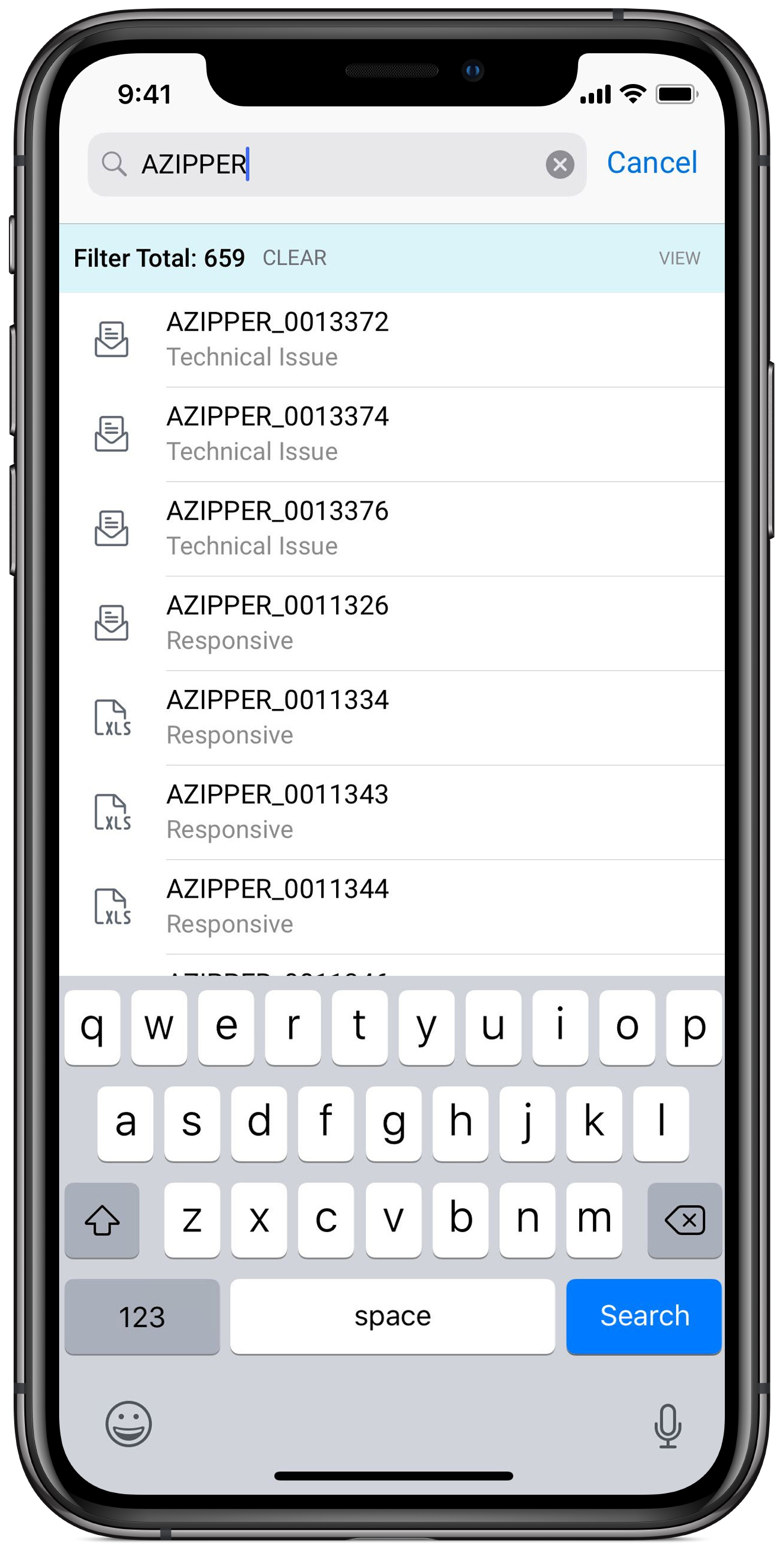 An image of  the quick filter bar.