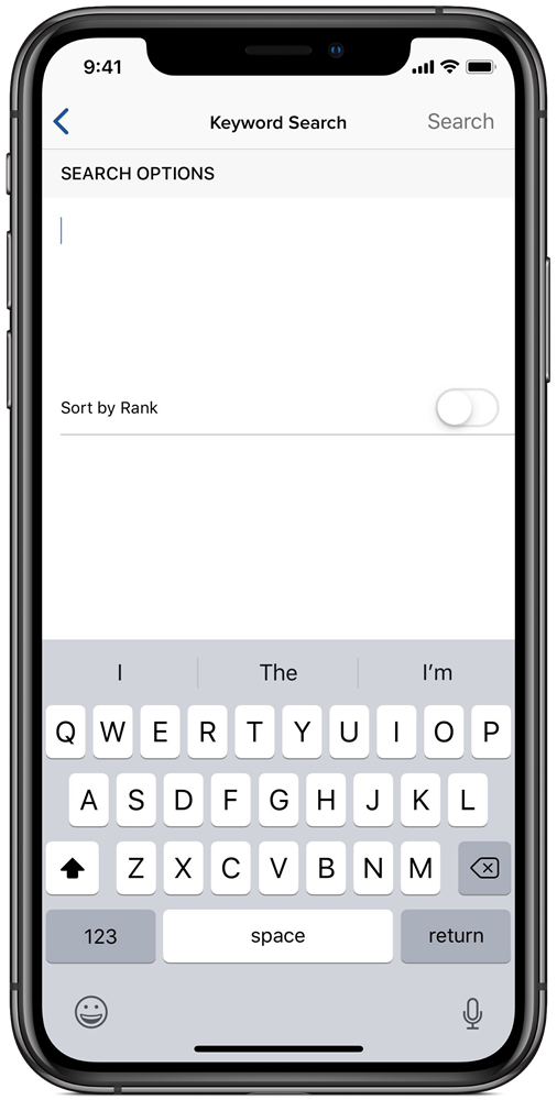 An image of keyword search on mobile.