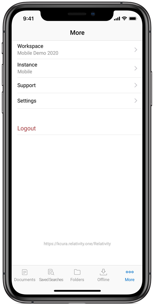 The More tab on mobile.