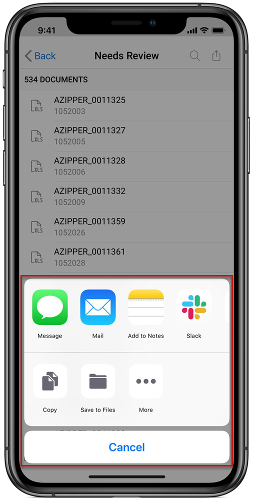 An image of share options on mobile.