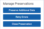 The Manage Preservations console.