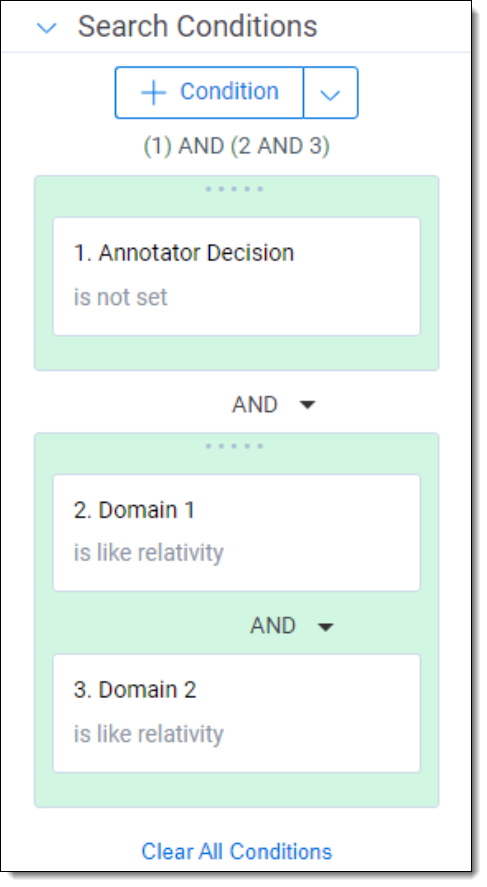 Search Conditions for Step 1