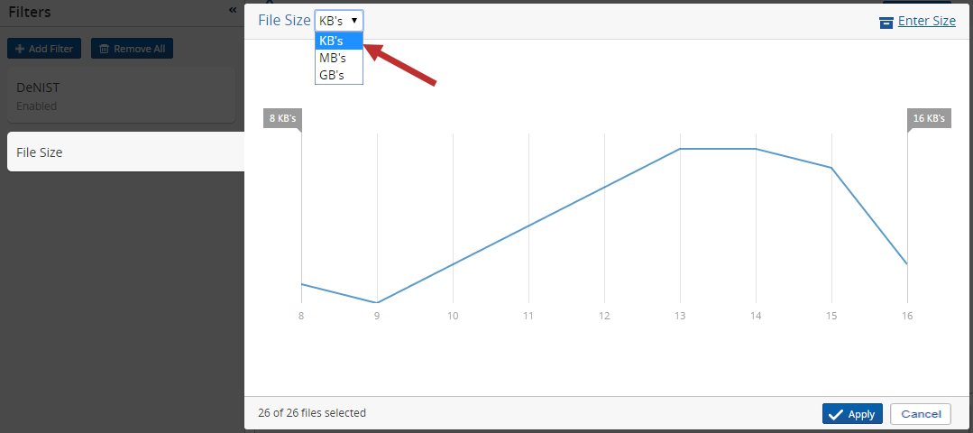 Add file size filter