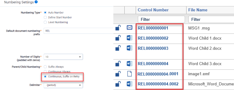 Continuous, suffix on retry choice