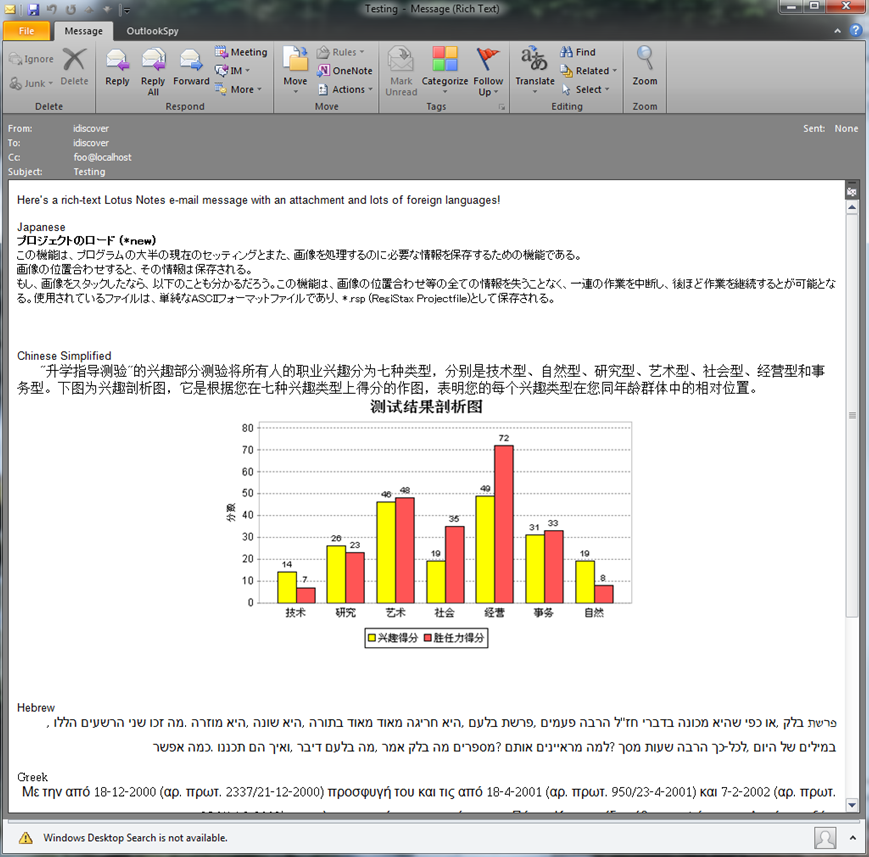 Converted MSG file