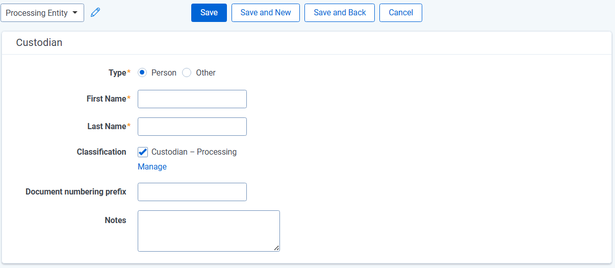 Custodian layout with type