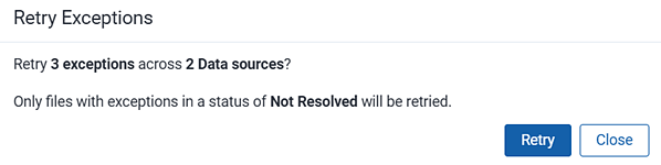 Discovered files retry errors modal