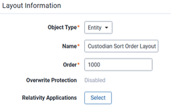 The custodian sort order layout.