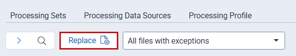 The mass Upload Replacement button on the Files tab.