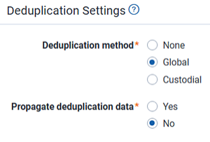 Deduplication settings
