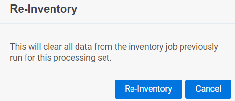 Re-inventory confirmation message
