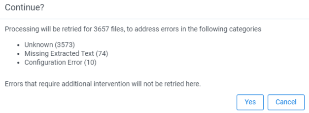 Retry errors confirmation dialog