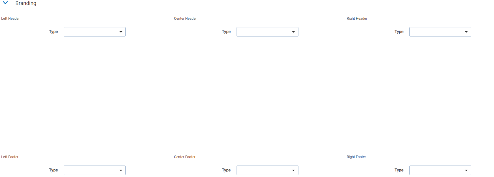 An image of the Branding section and options