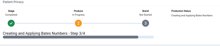 An image of the Production status bar showing a production being run.