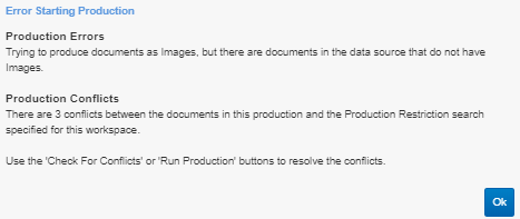 Error Starting Production 
