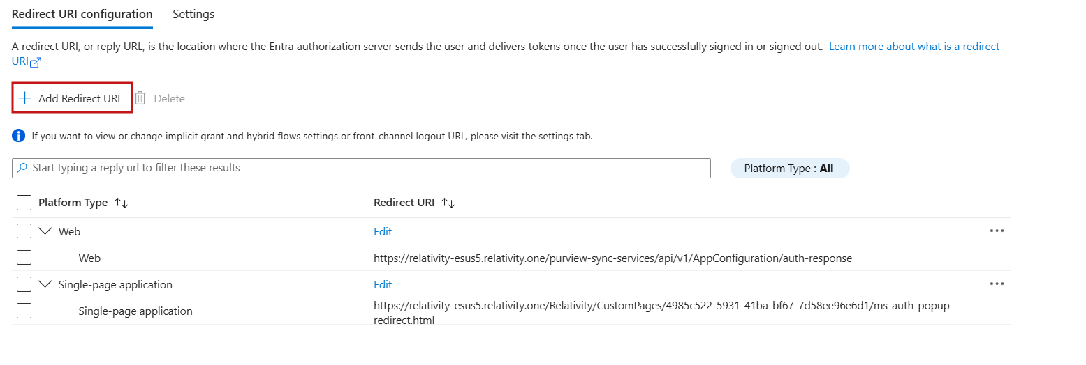 Adding additional redirect URIs.