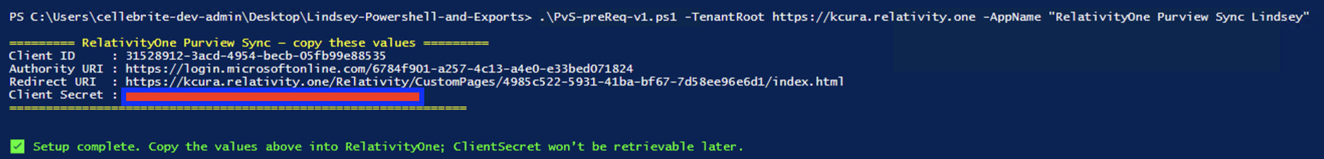 PowerShell script for Purview Sync registration with Azure.