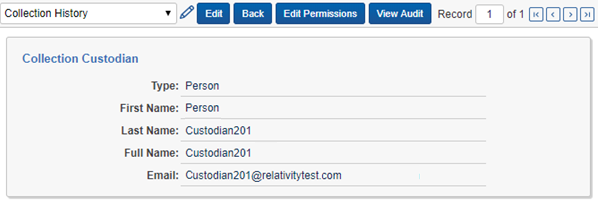 Collect entity history view
