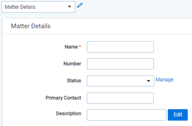 Matter Details dialog