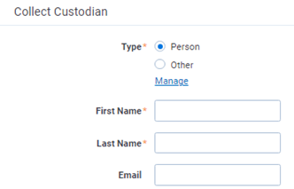 Collect Custodian dialog